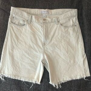 Calvin Klein Men’s Denim Jean Shorts in White